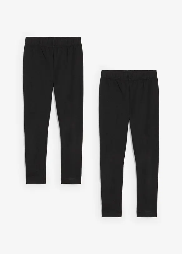 Leggings in misto cotone biologico elasticizzato (pacco da 2), bonprix