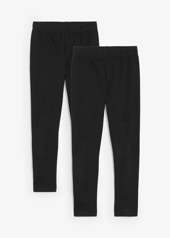Leggings in misto cotone biologico elasticizzato (pacco da 2), bonprix