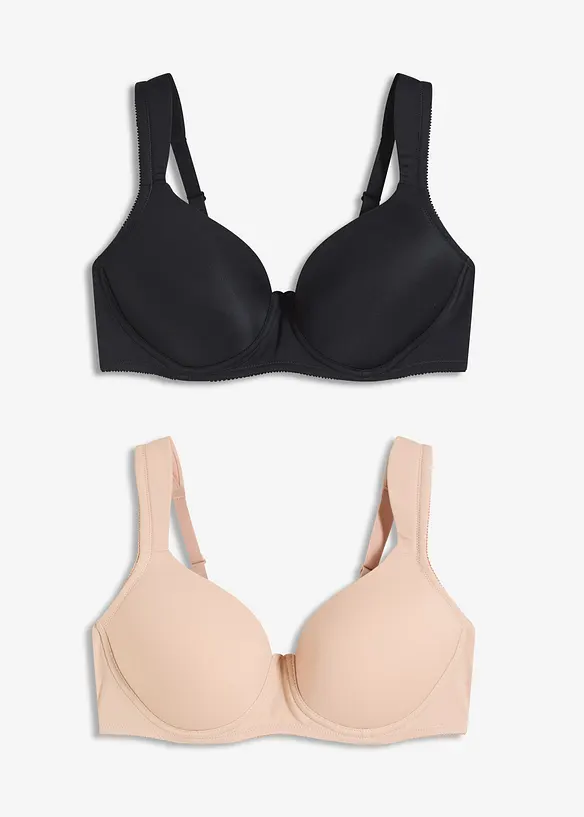 Reggiseno con coppe preformate senza ferretto (pacco da 2), bonprix