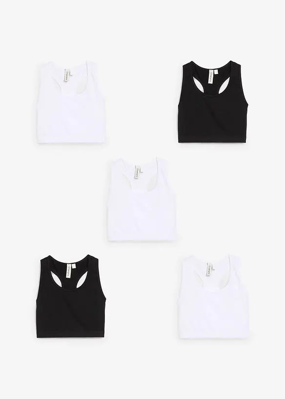 Reggiseno bustier con cotone biologico morbido (pacco da 5), bonprix