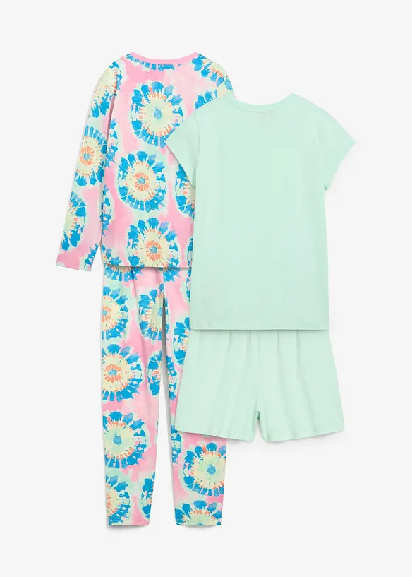 Pigiama + pigiama estivo con cotone biologico morbido (set 4 pezzi), bonprix