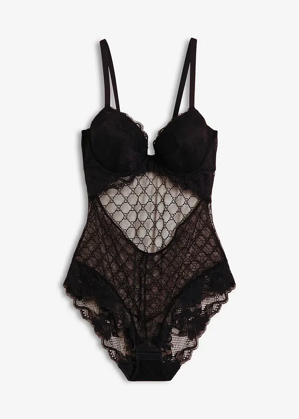 Body con mesh decorativo, bonprix