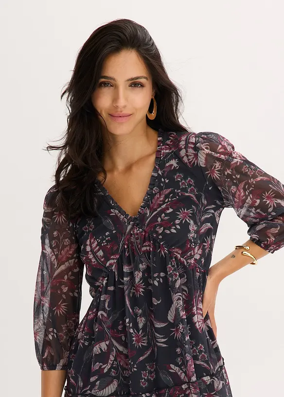 Abito in jersey e mesh, bonprix