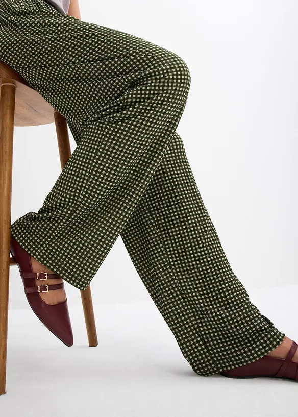 Pantaloni in jersey crêpe strutturato, bonprix