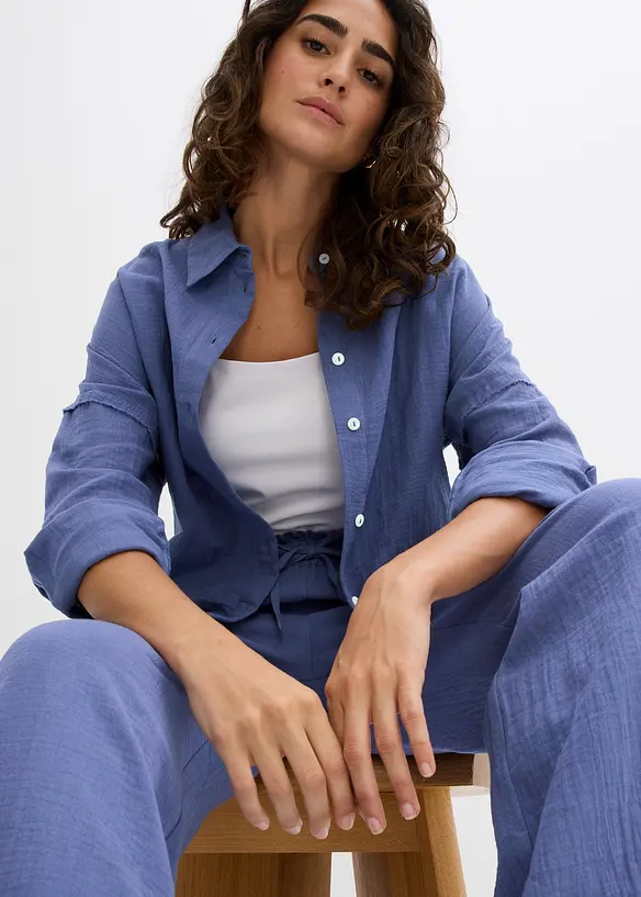 Camicia oversize in mussola leggera, bonprix
