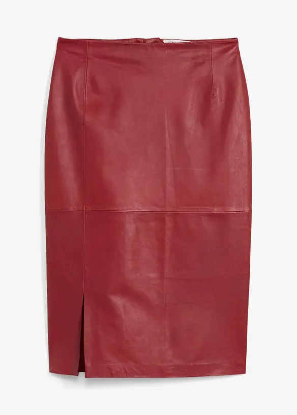 Gonna in pelle con spacco, bonprix