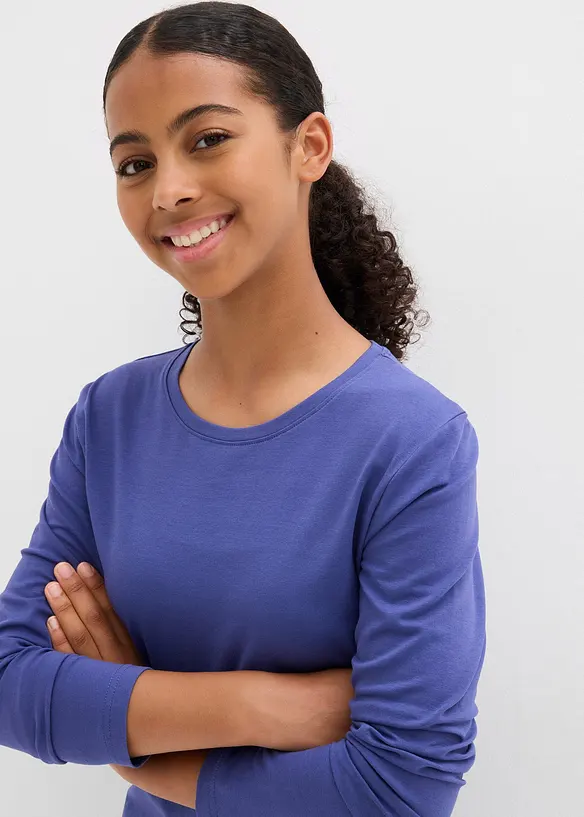 Abito di jersey in misto cotone biologico elasticizzato (pacco da 2), bonprix