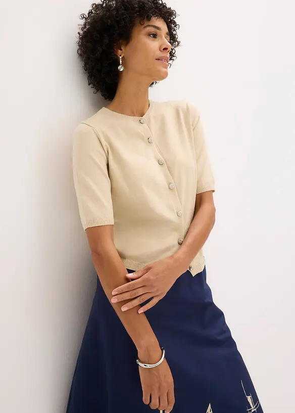 Cardigan in filato fine misto viscosa, bonprix