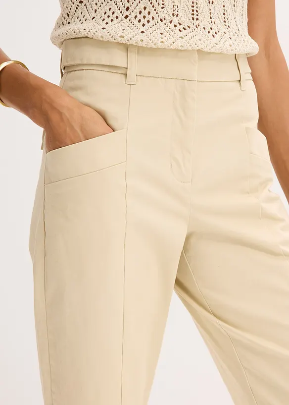 Pantaloni in satin tapered fit, bonprix