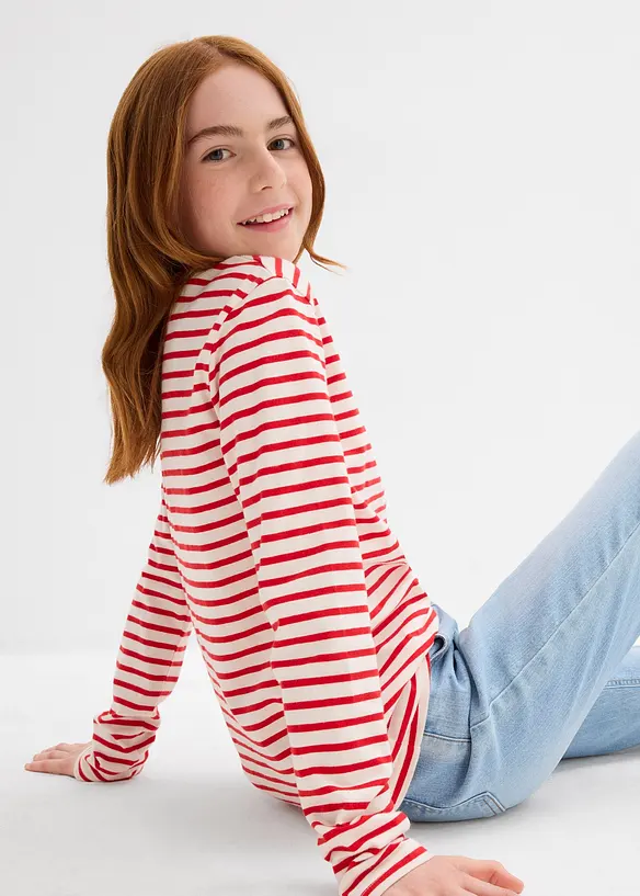 Maglia a maniche lunghe in puro cotone biologico (pacco da 3), bonprix