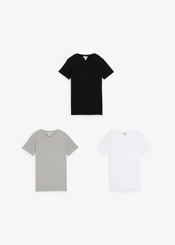 T-shirt in puro cotone biologico (pacco da 3), bonprix