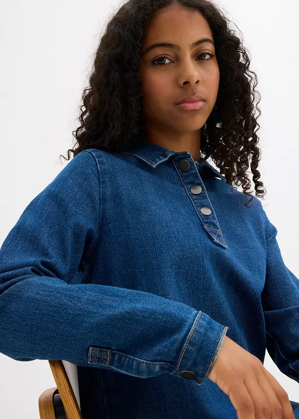Abito di jeans svasato con cotone biologico, bonprix