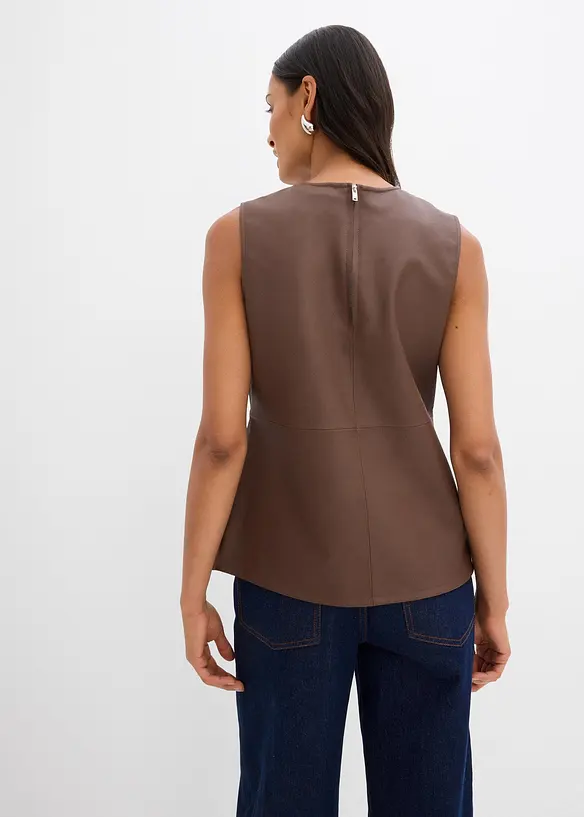 Top in similpelle, bonprix