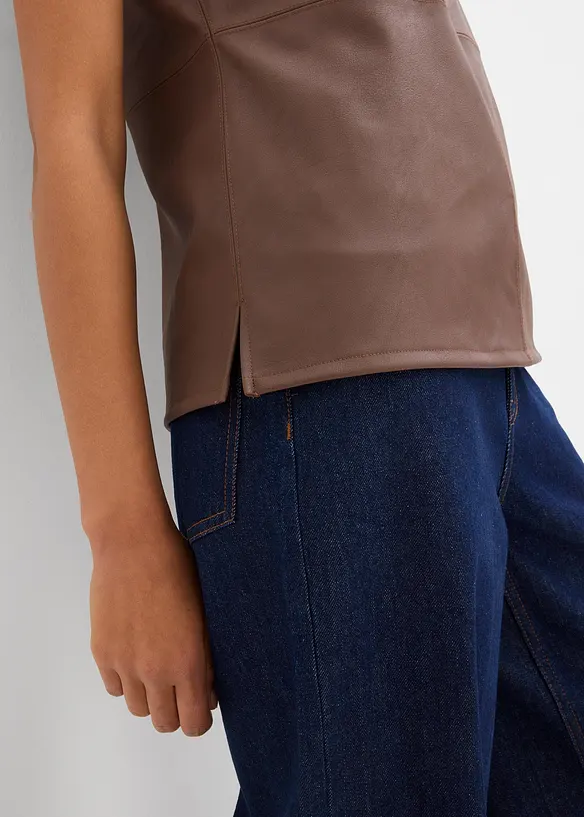 Top in similpelle, bonprix