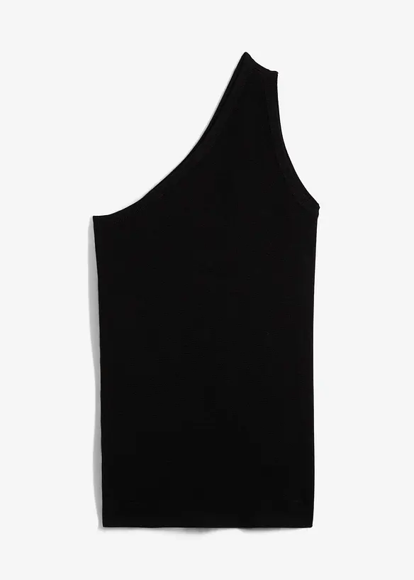Top monospalla in maglia di misto viscosa, bonprix