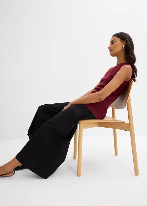 Top monospalla in maglia di misto viscosa, bonprix