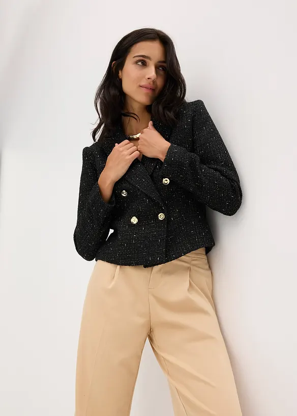 Blazer corto in morbido bouclé, bonprix