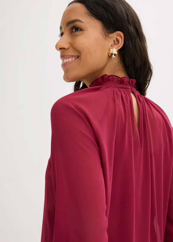 Abito di chiffon con volant, bonprix