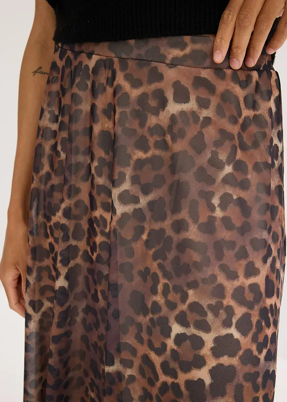 Gonna midi in mesh morbido, bonprix