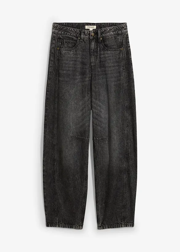 Jeans barrel super soft, vita media, bonprix