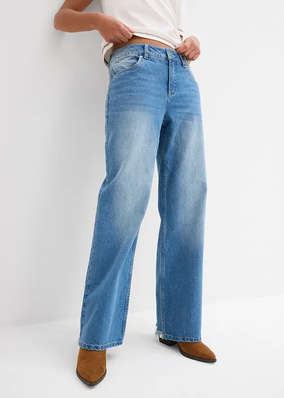 Jeans straight, vita media, bonprix
