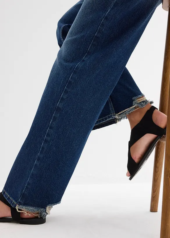 Jeans straight, vita media, bonprix