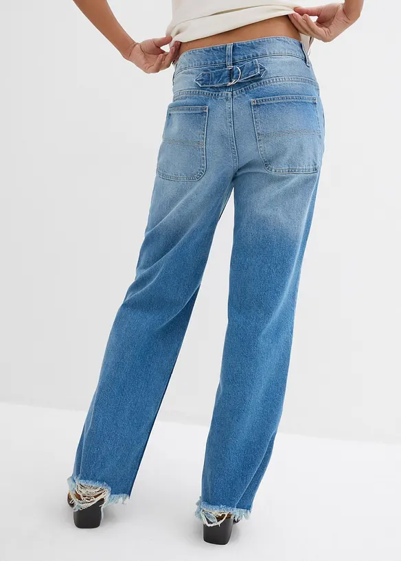 Jeans straight, vita media, bonprix