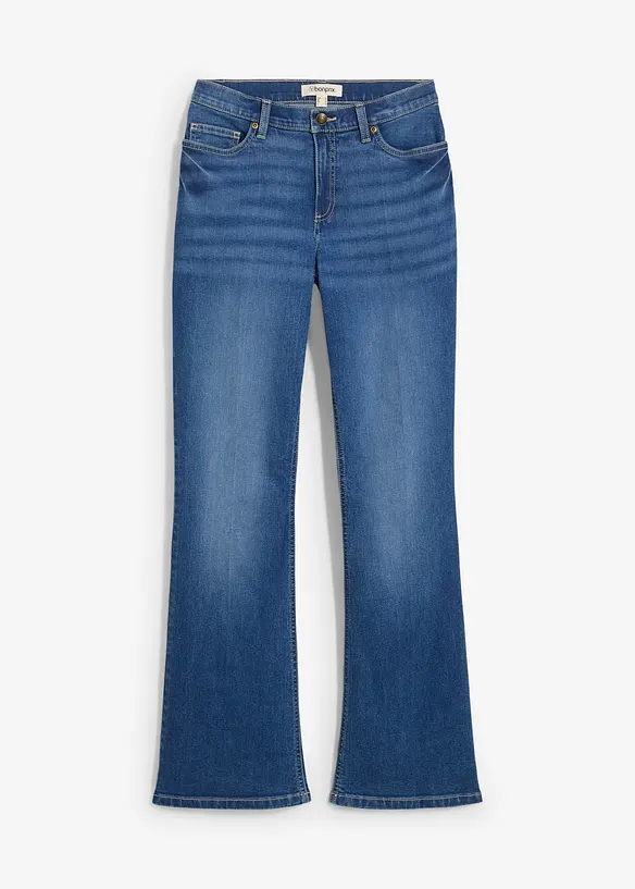 Jeans bootcut, vita media, bonprix