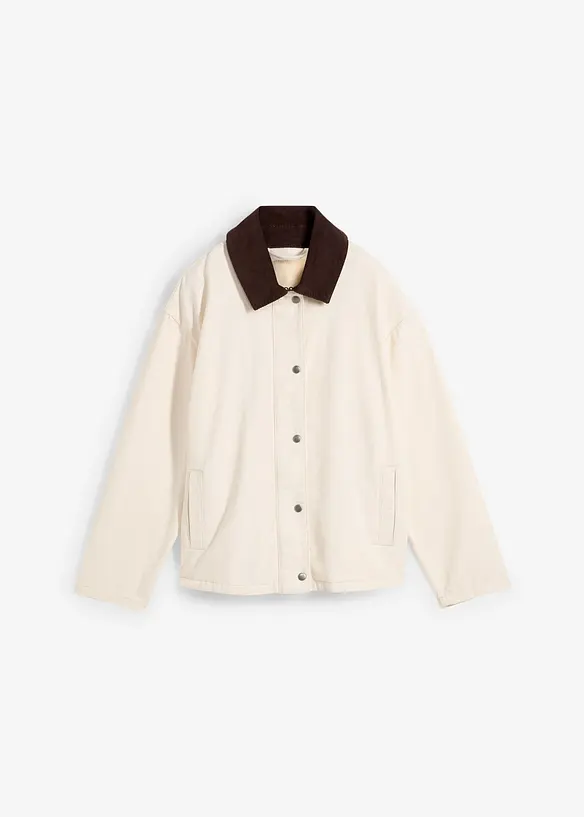 Giacca in twill con colletto in velluto, bonprix