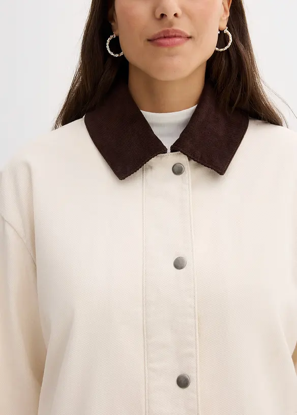 Giacca in twill con colletto in velluto, bonprix