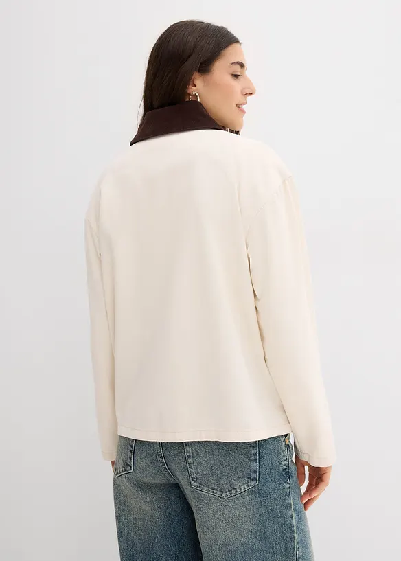 Giacca in twill con colletto in velluto, bonprix