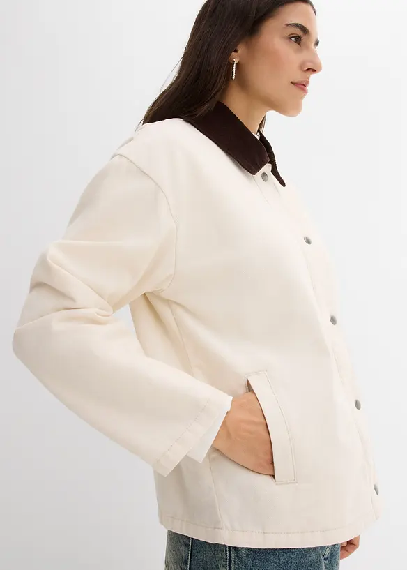 Giacca in twill con colletto in velluto, bonprix