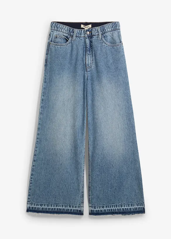 Jeans cropped wide leg, vita alta, bonprix