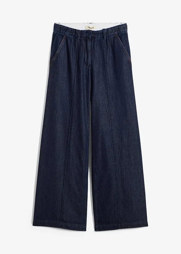 Jeans wide leg super soft, vita alta, bonprix