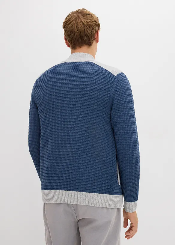 Cardigan in filato grosso con colletto alto, bonprix