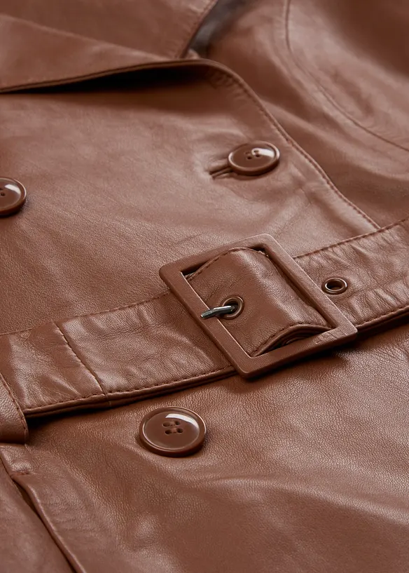 Trench in pelle, bonprix