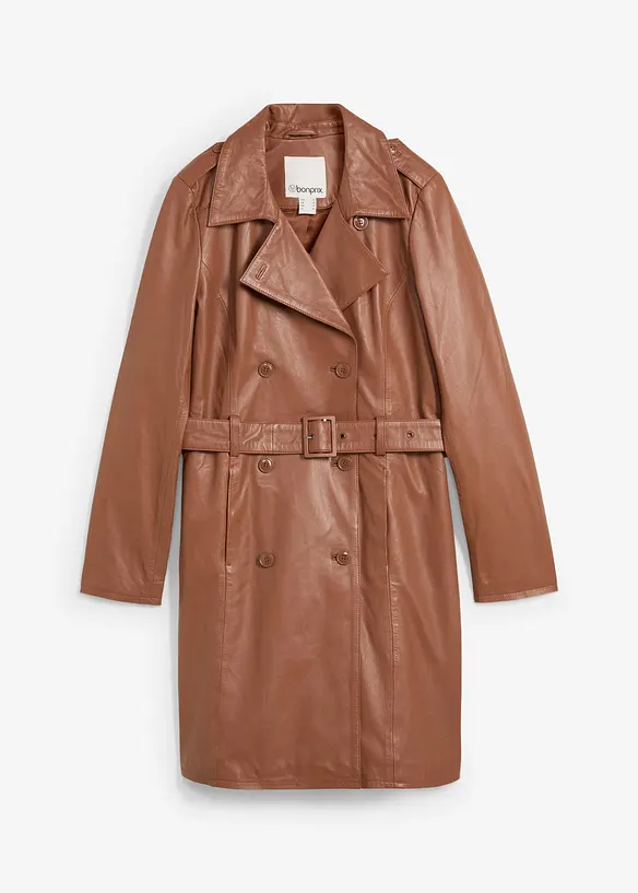 Trench in pelle, bonprix