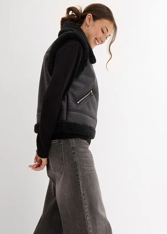 Gilet in similpelle, bonprix