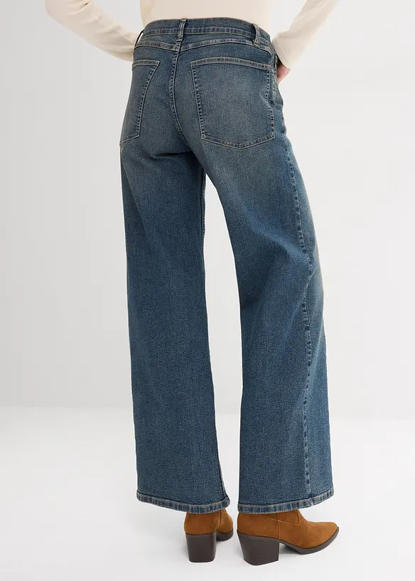 Jeans wide leg a vita alta, bonprix