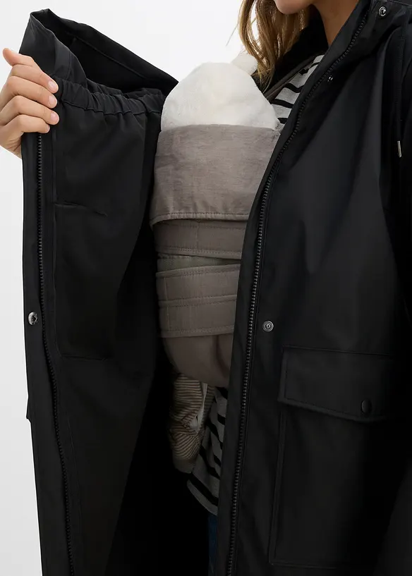 Giubbotto lungo prémaman 3 in 1 impermeabile e antivento con due inserti, bonprix