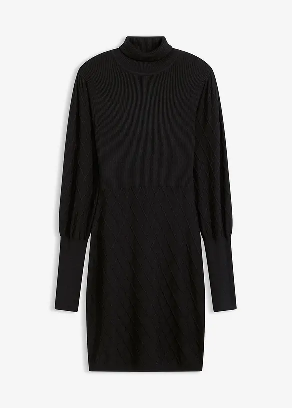 Abito in maglia a collo alto, bonprix