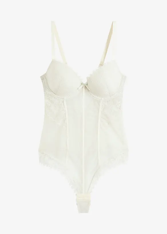 Body con perizoma e pizzo elastico, bonprix