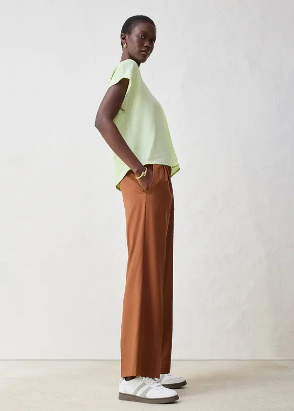 Maglia in misto seta con inserto in tessuto, bonprix