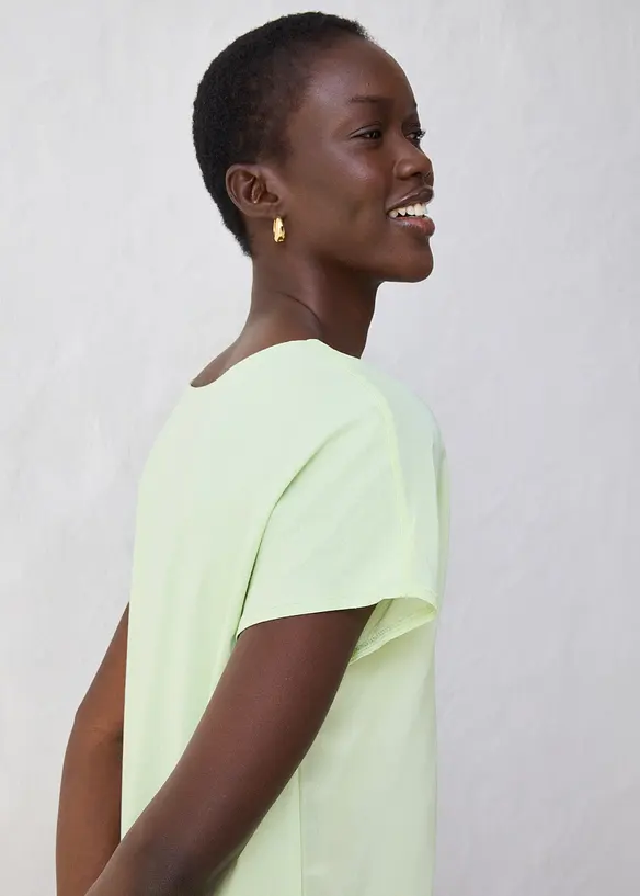 Maglia in misto seta con inserto in tessuto, bonprix