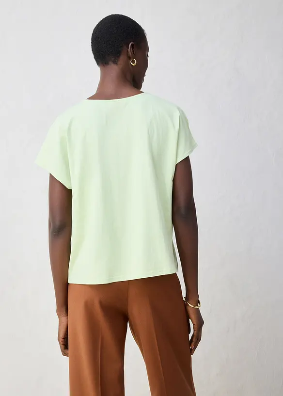 Maglia in misto seta con inserto in tessuto, bonprix