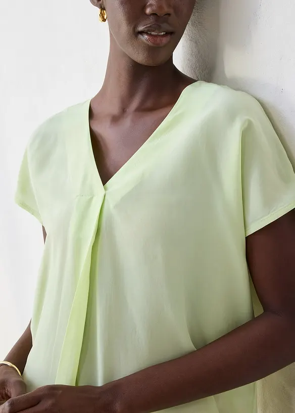 Maglia in misto seta con inserto in tessuto, bonprix
