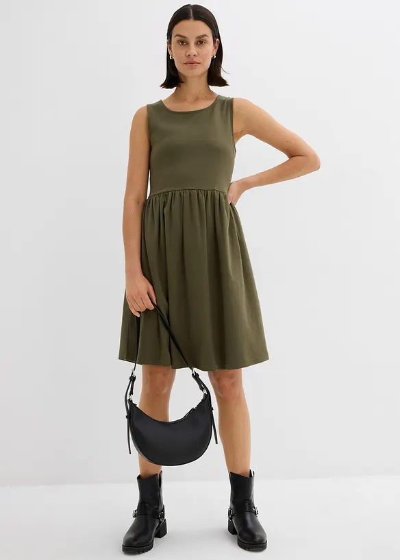 Abito in maglina con tasche in puro cotone, bonprix