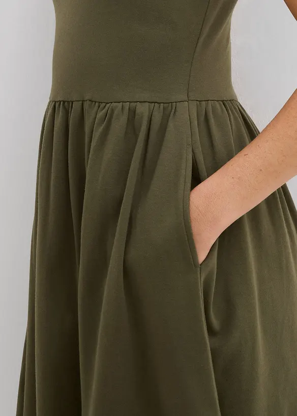 Abito in maglina con tasche in puro cotone, bonprix