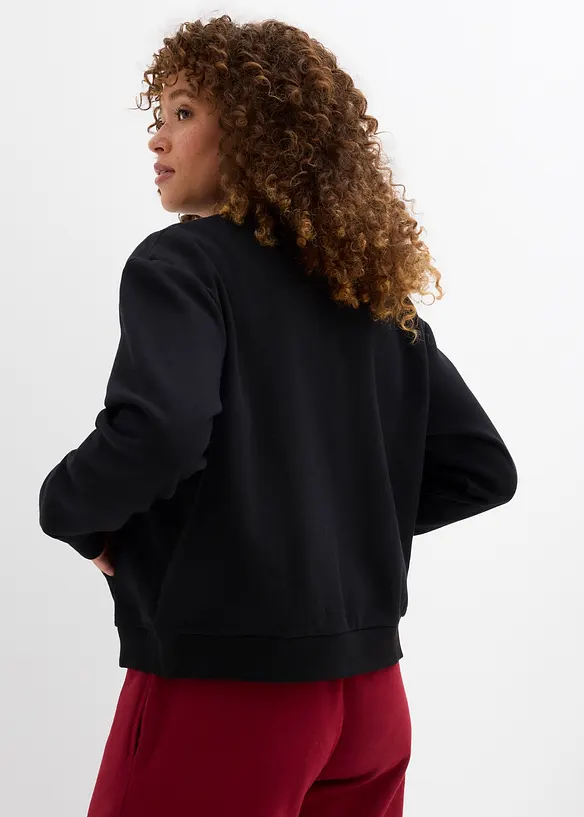 Felpa con zip in puro cotone biologico, bonprix