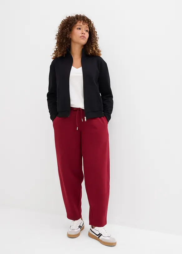 Felpa con zip in puro cotone biologico, bonprix